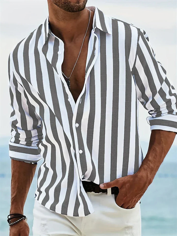 Peter | Herren gestreiftes Relaxed-Sommerhemd