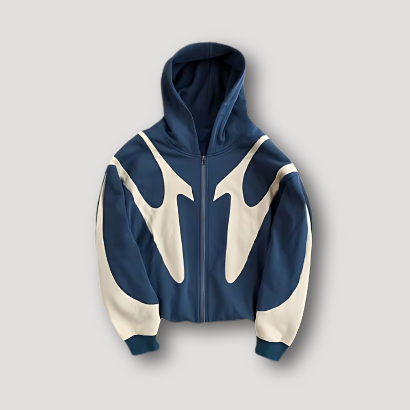 Peter | Herren Trendiger Flammen Zip Hoodie
