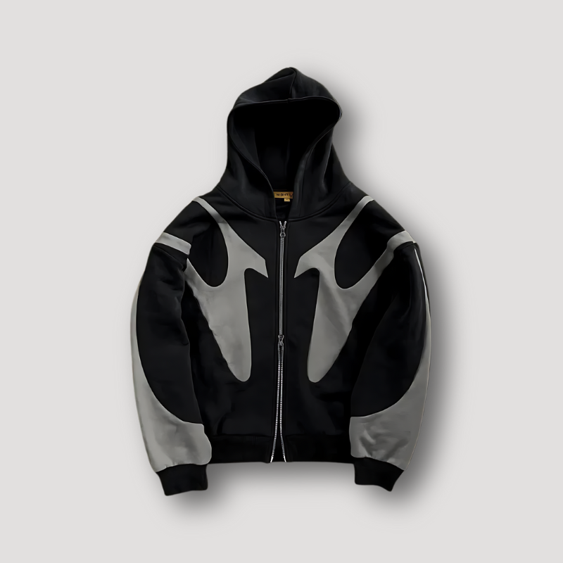 Peter | Herren Trendiger Flammen Zip Hoodie
