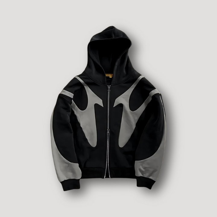 Peter | Herren Trendiger Flammen Zip Hoodie