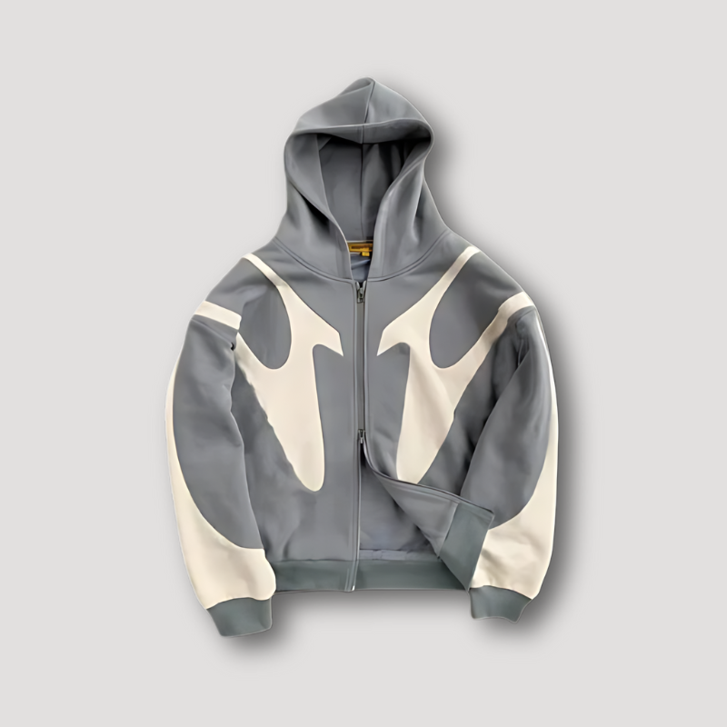 Peter | Herren Trendiger Flammen Zip Hoodie