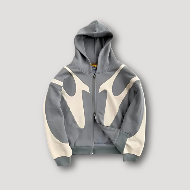 Peter | Herren Trendiger Flammen Zip Hoodie