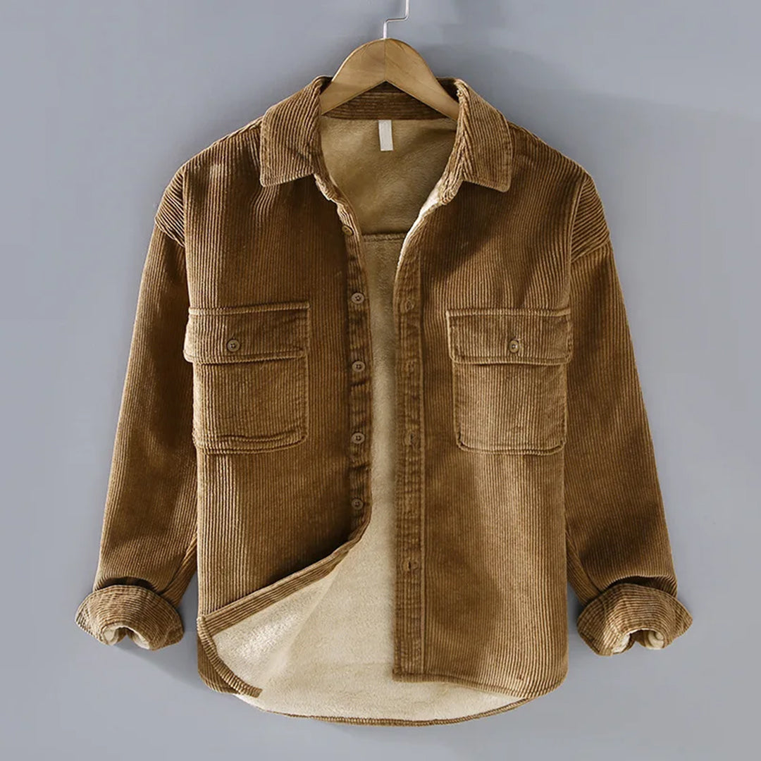 Peter | Herren Warme Cordjacke mit Knopfleiste