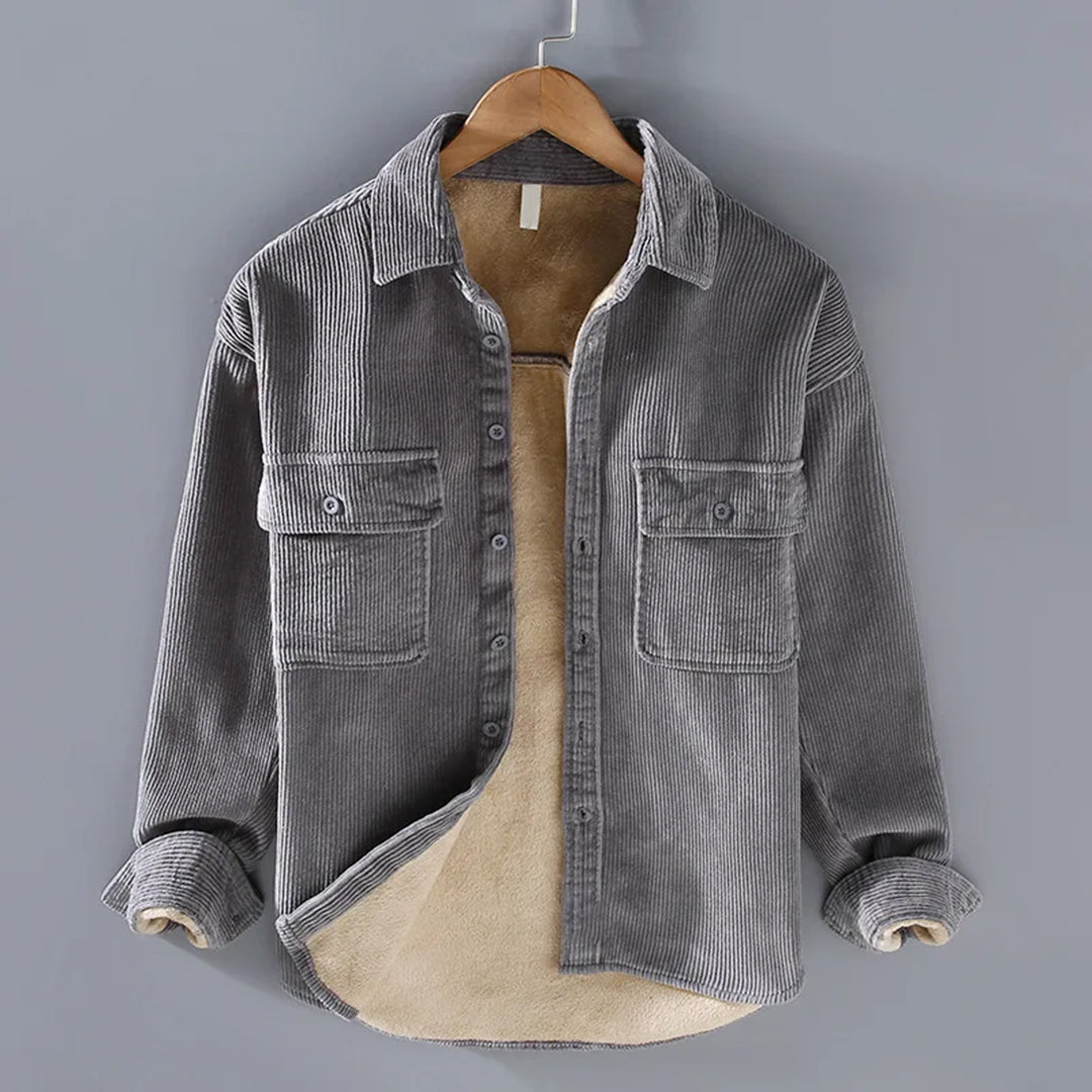 Peter | Herren Warme Cordjacke mit Knopfleiste