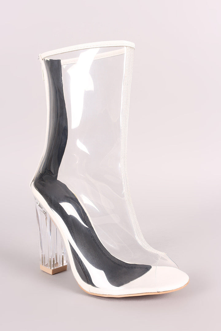 Petra Damen Transparente Stiefeletten mit Blockabsatz