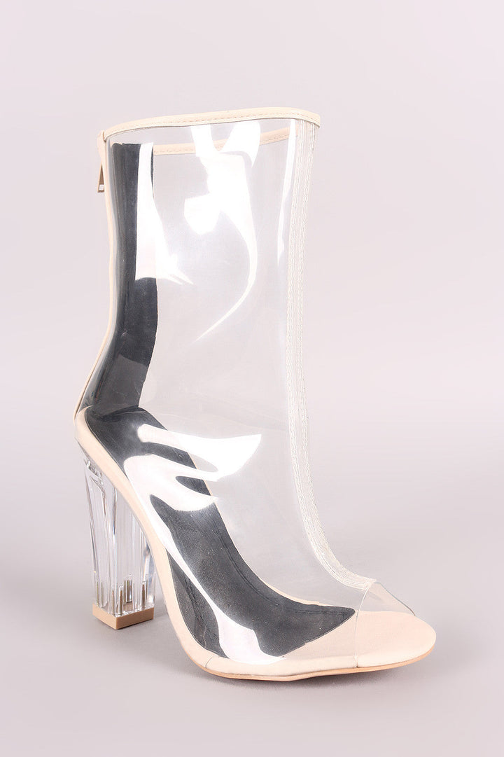 Petra Damen Transparente Stiefeletten mit Blockabsatz