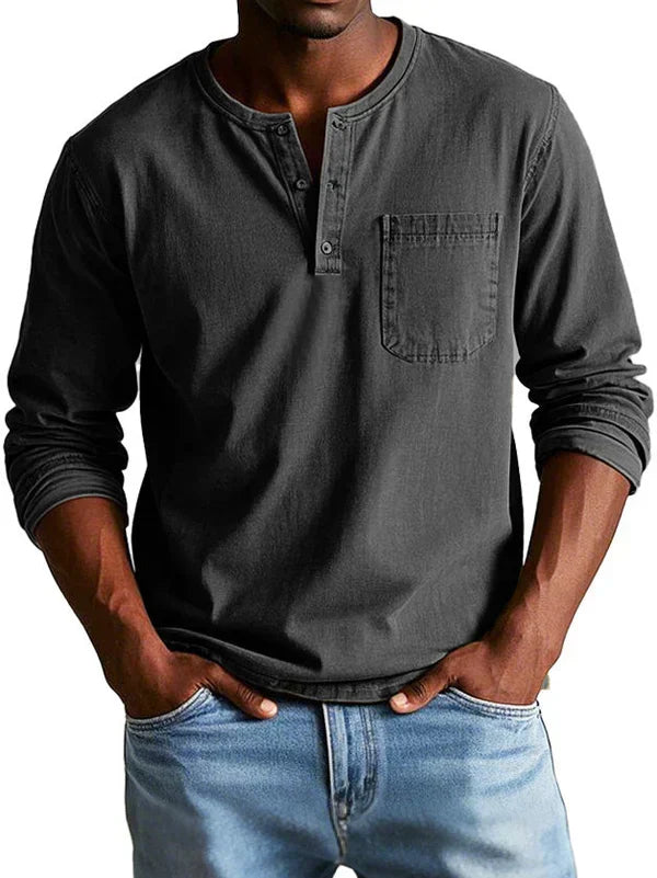 Philipp | Herren Langarm Henleyshirt lässig
