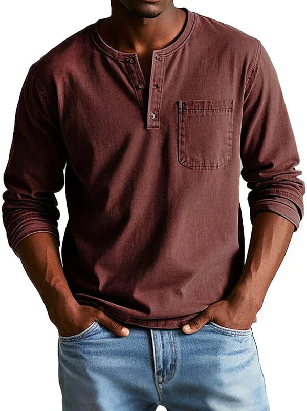 Philipp | Herren Langarm Henleyshirt lässig