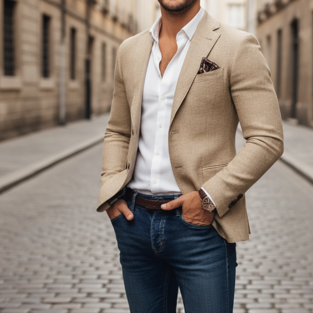 Raffael | Herren Slim Fit Sakko Einknopf Blazer
