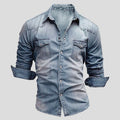 Ralf | Herren Jeanshemd Langarm im Used-Look