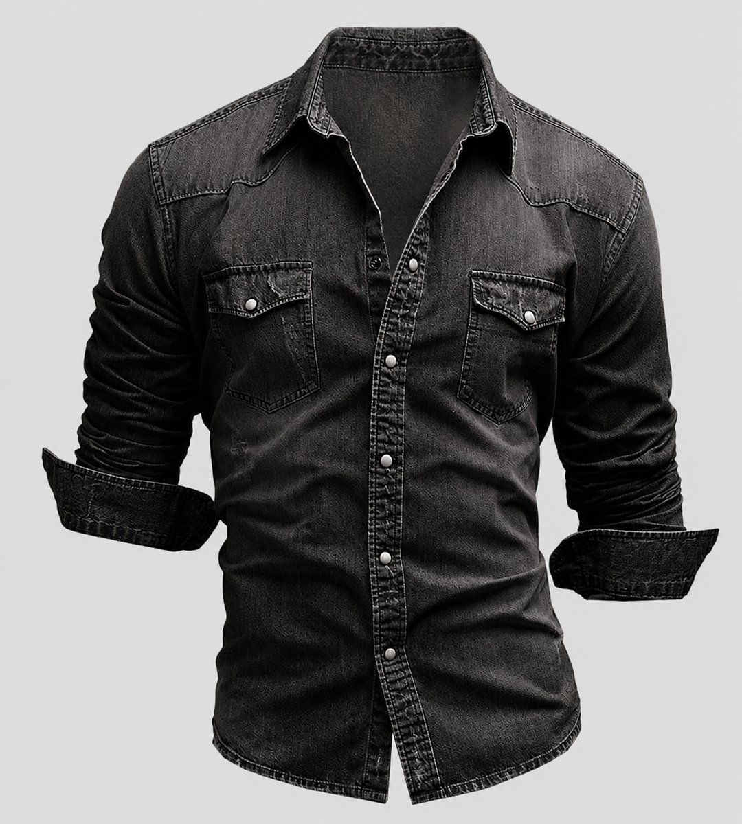 Ralf | Herren Jeanshemd Langarm im Used-Look