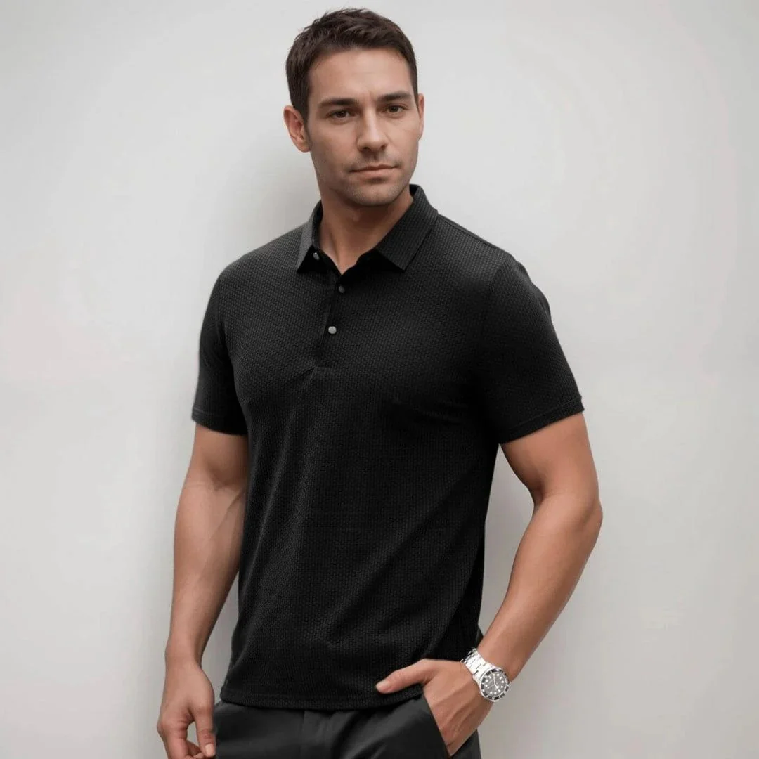 Raphael | Herren Strukturiertes Freizeit Poloshirt