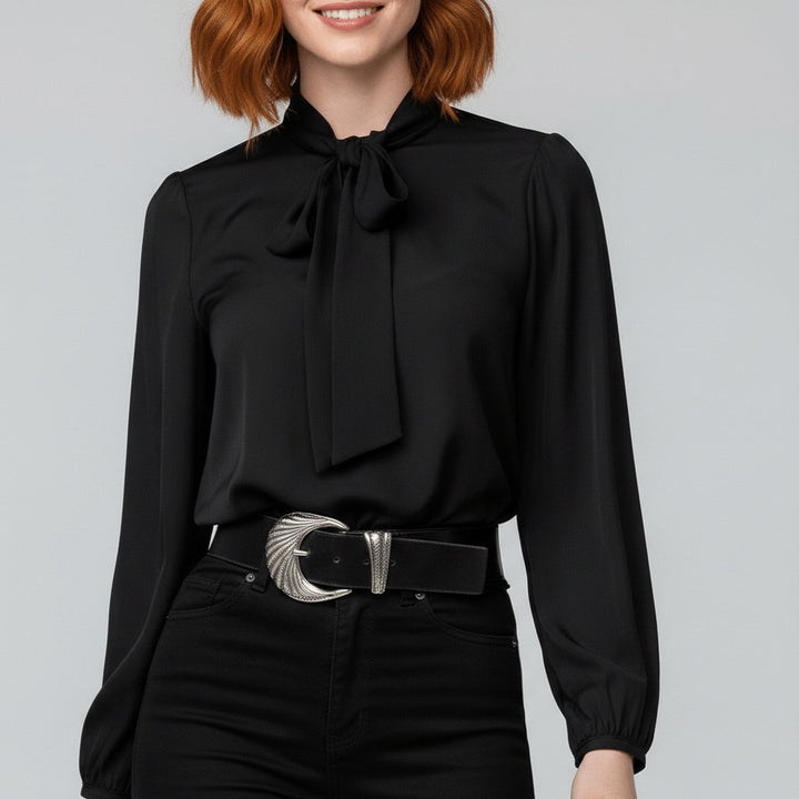 Renata | Elegante Schluppenbluse mit Schleife