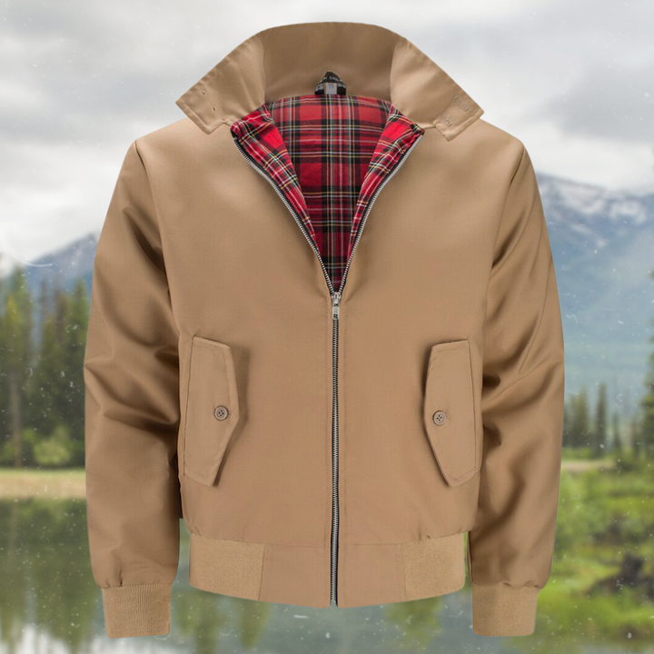 Rex | Herren klassische Harrington Jacke mit Tartan-Futter