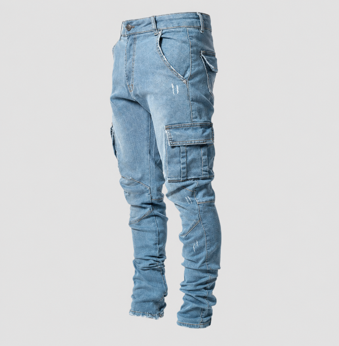 Rex | Herren Slim-Fit Stretch Cargo-Jeans