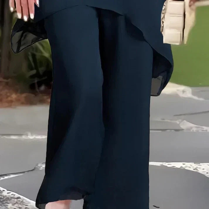 Rieke Damen Zweiteiler mit asymmetrischem Lagentop und weiter Hose