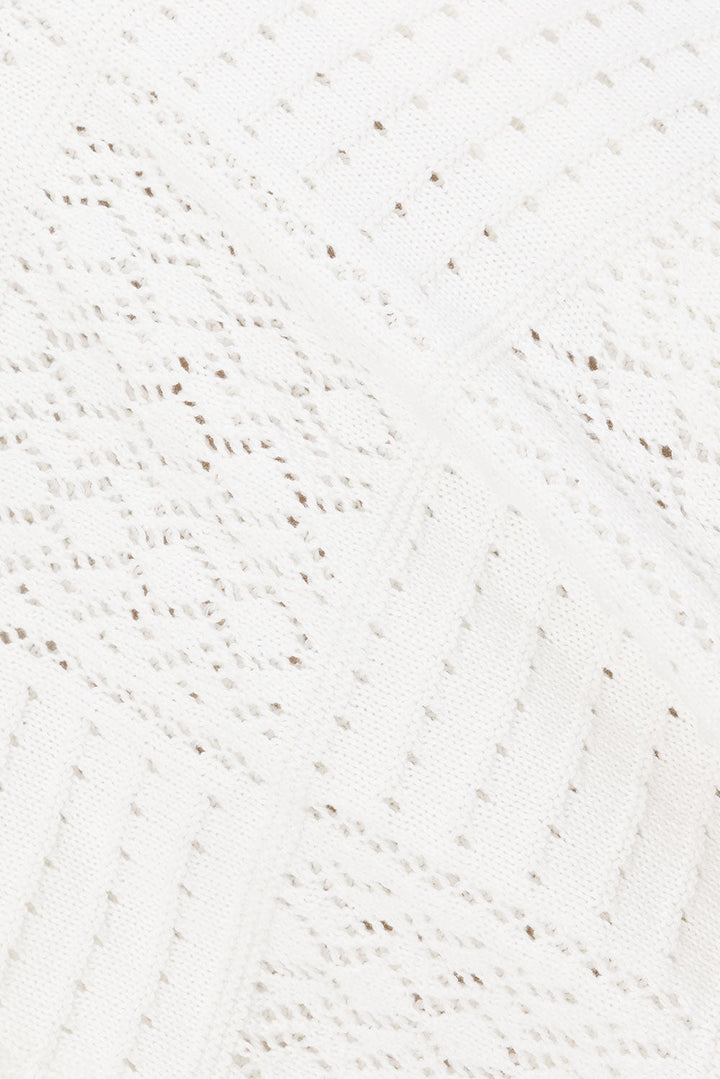 Rieke Damen Ajour-Strickpullover mit Knopfleiste und Bogenkante