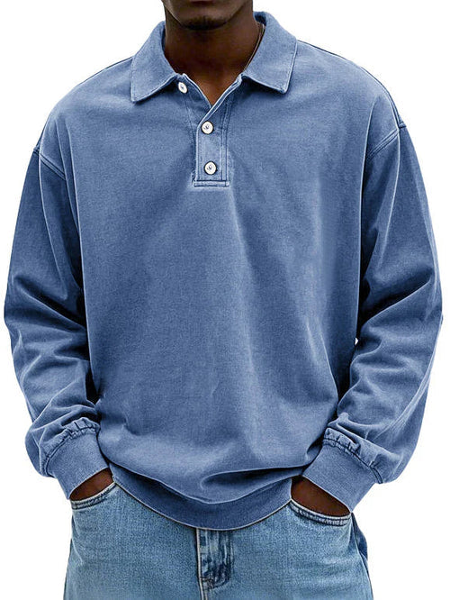 Robert | Herren Langarm Polo-Sweatshirt