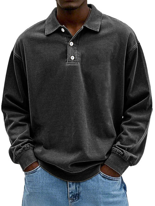 Robert | Herren Langarm Polo-Sweatshirt