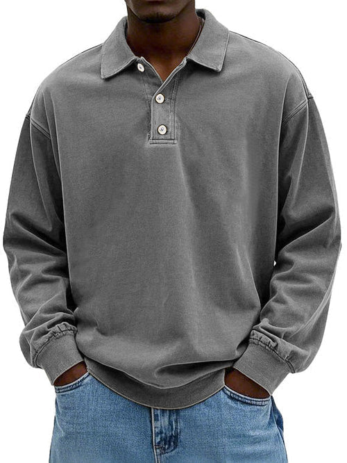 Robert | Herren Langarm Polo-Sweatshirt