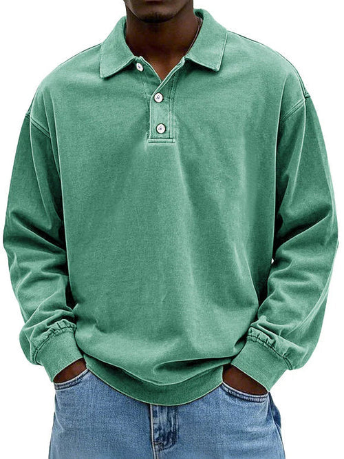 Robert | Herren Langarm Polo-Sweatshirt