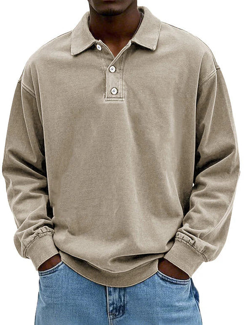 Robert | Herren Langarm Polo-Sweatshirt