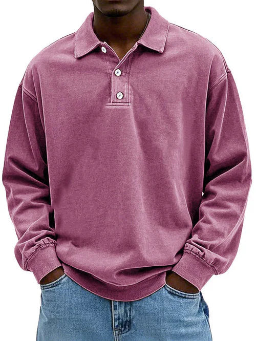 Robert | Herren Langarm Polo-Sweatshirt