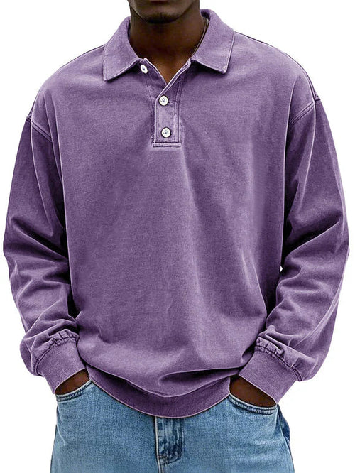Robert | Herren Langarm Polo-Sweatshirt