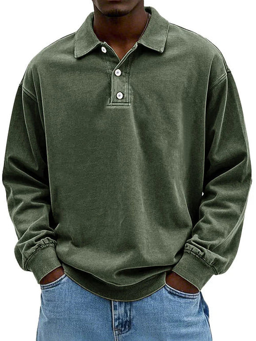 Robert | Herren Langarm Polo-Sweatshirt