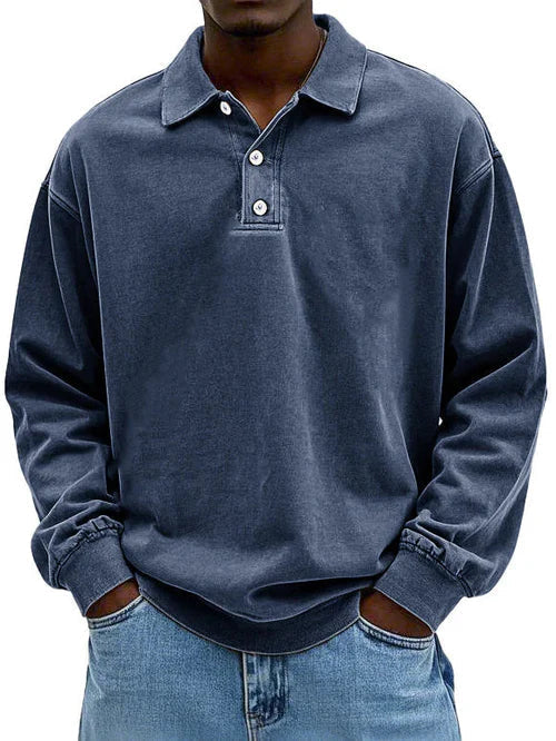 Robert | Herren Langarm Polo-Sweatshirt