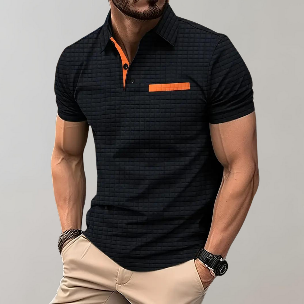 Romeo | Herren Poloshirt Kurzarm mit Strukturmuster