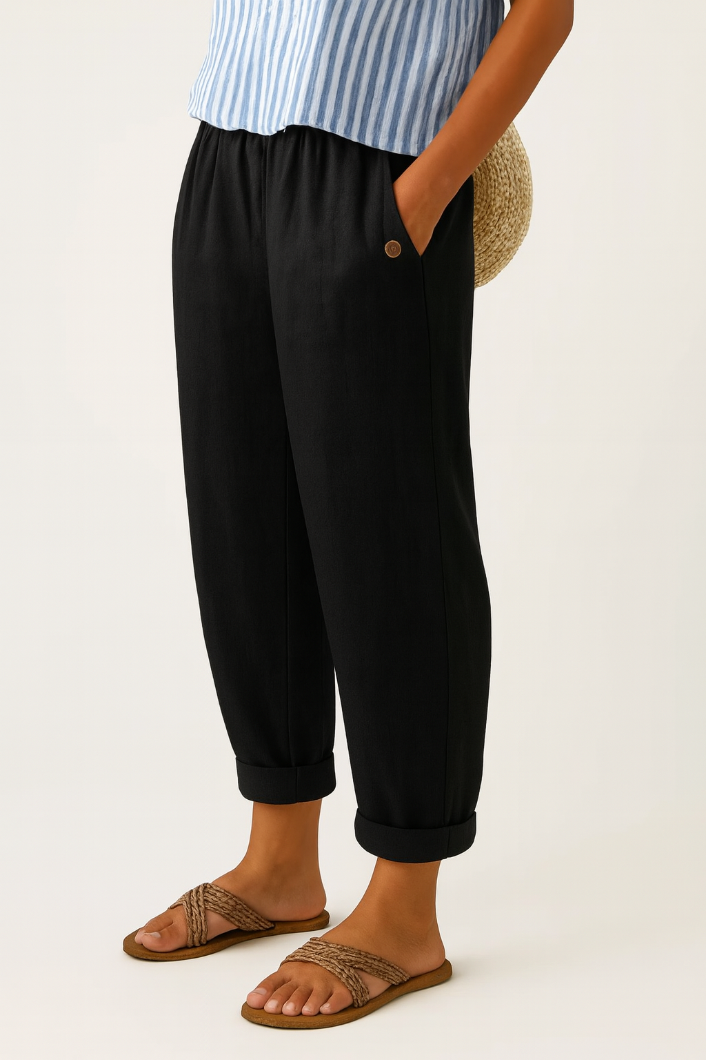 Romy | Damen Lässige Sommer Hose mit Tunnelzug