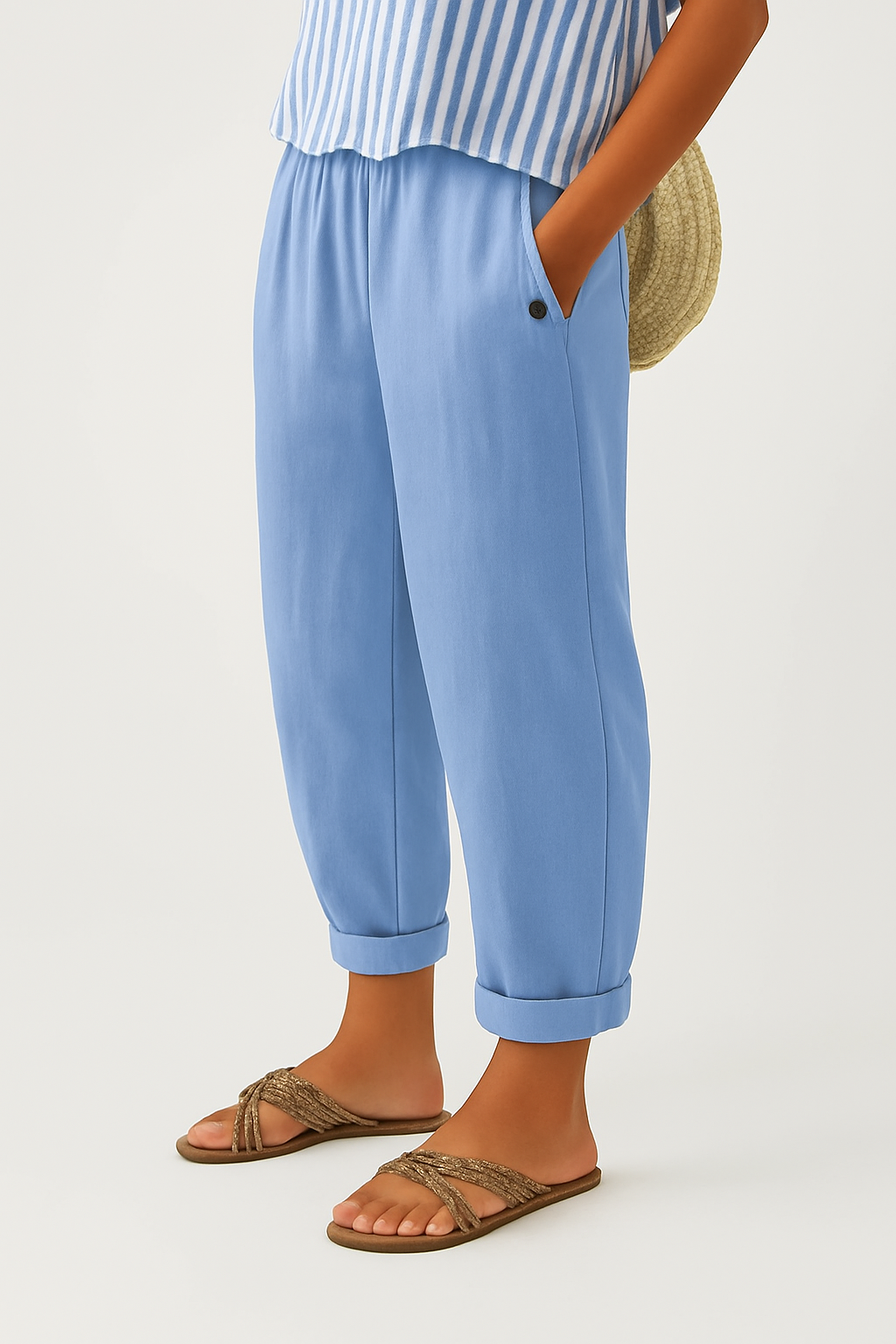 Romy | Damen Lässige Sommer Hose mit Tunnelzug