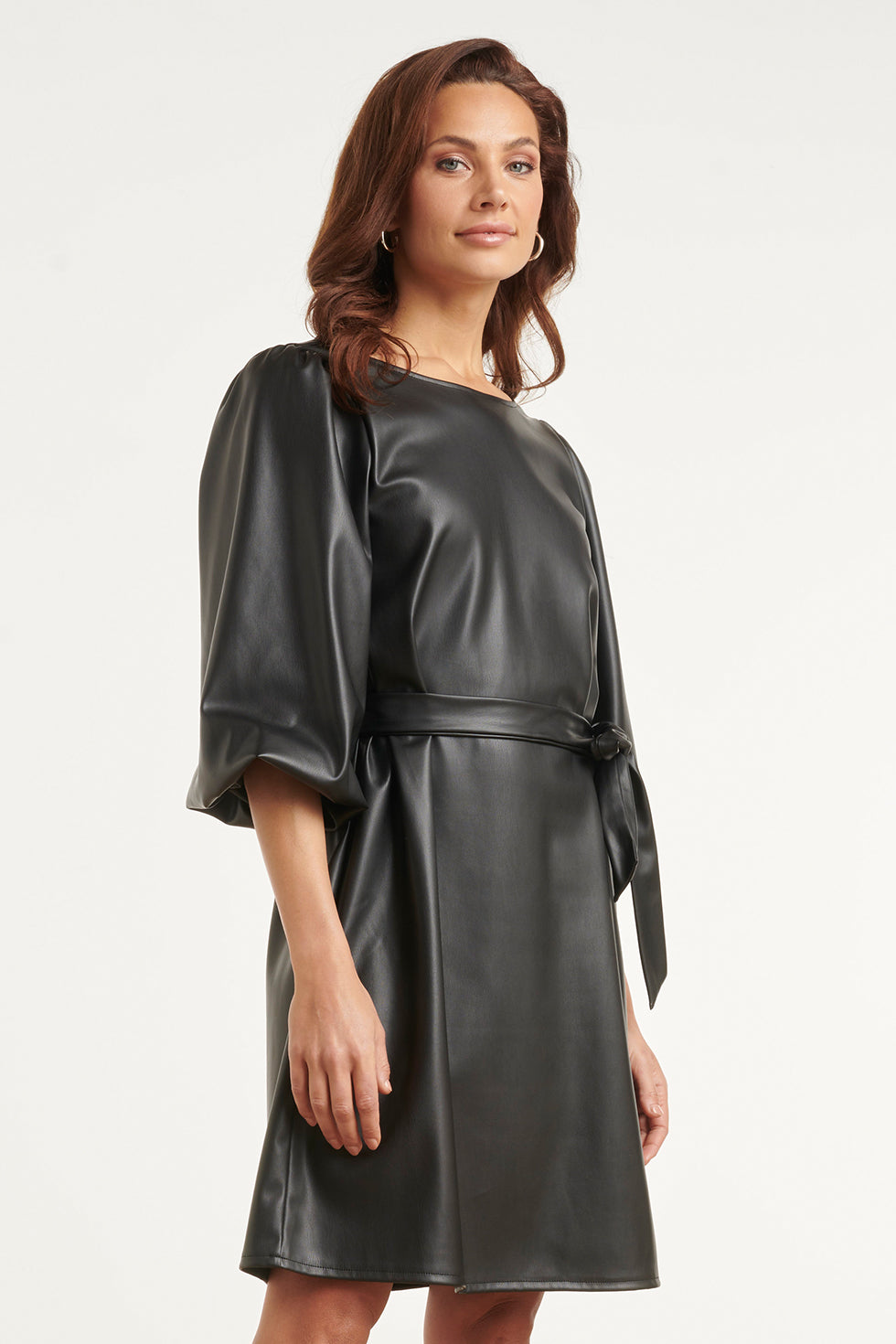 Romy Damen Minikleid mit Ballonärmeln und Schleifengürtel
