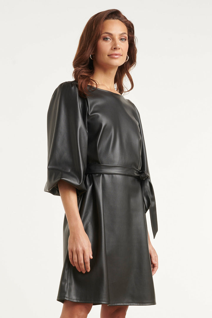 Romy Damen Minikleid mit Ballonärmeln und Schleifengürtel