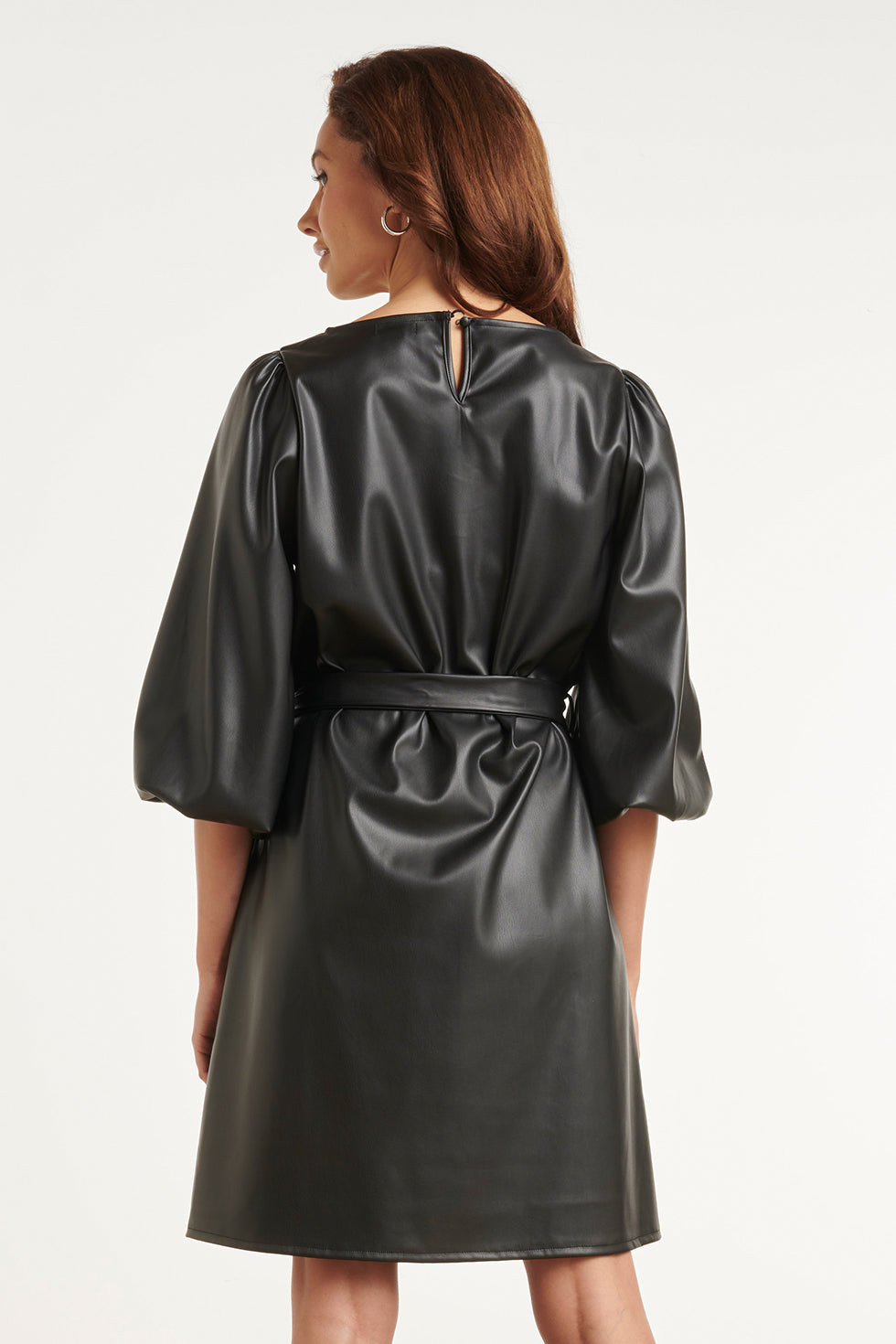 Romy Damen Minikleid mit Ballonärmeln und Schleifengürtel