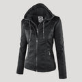 Ronja | Wetterfeste Kapuzen-Lederjacke