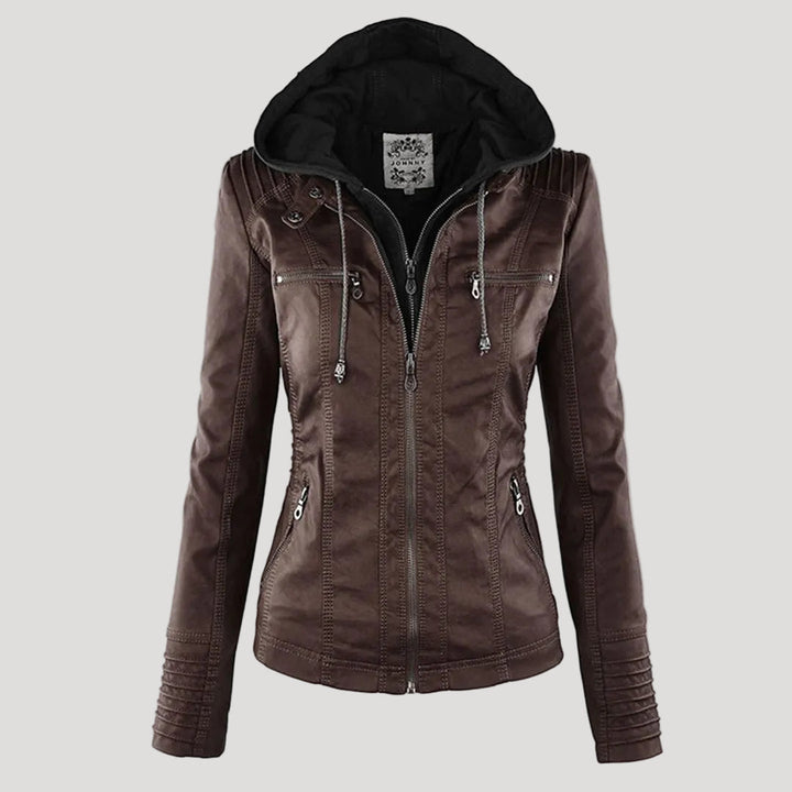 Ronja | Wetterfeste Kapuzen-Lederjacke