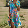 Rosalie | Blumen Midikleid mit V-Ausschnitt