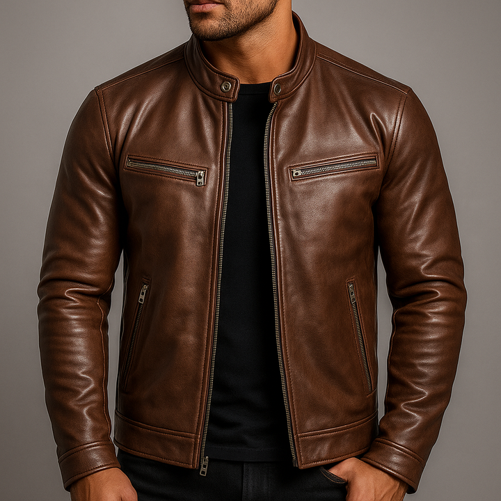 Roswitha | Klassische Lederjacke im Vintage-Stil