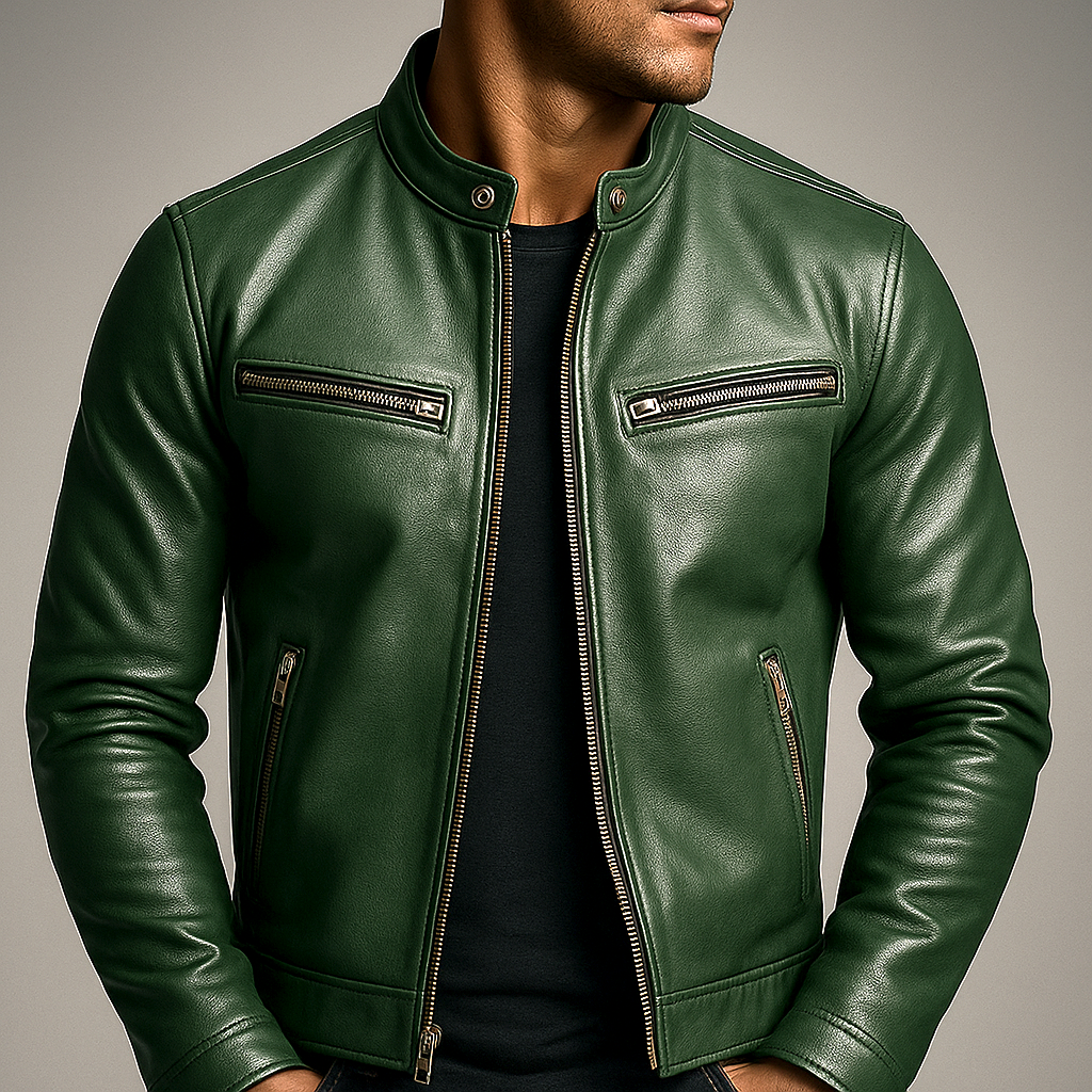 Roswitha | Klassische Lederjacke im Vintage-Stil