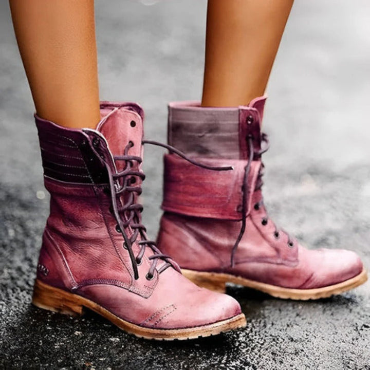 Roxy | Vintage Schnürstiefeletten mit Absatz