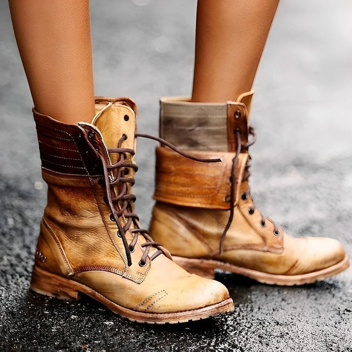 Roxy | Vintage Schnürstiefeletten mit Absatz
