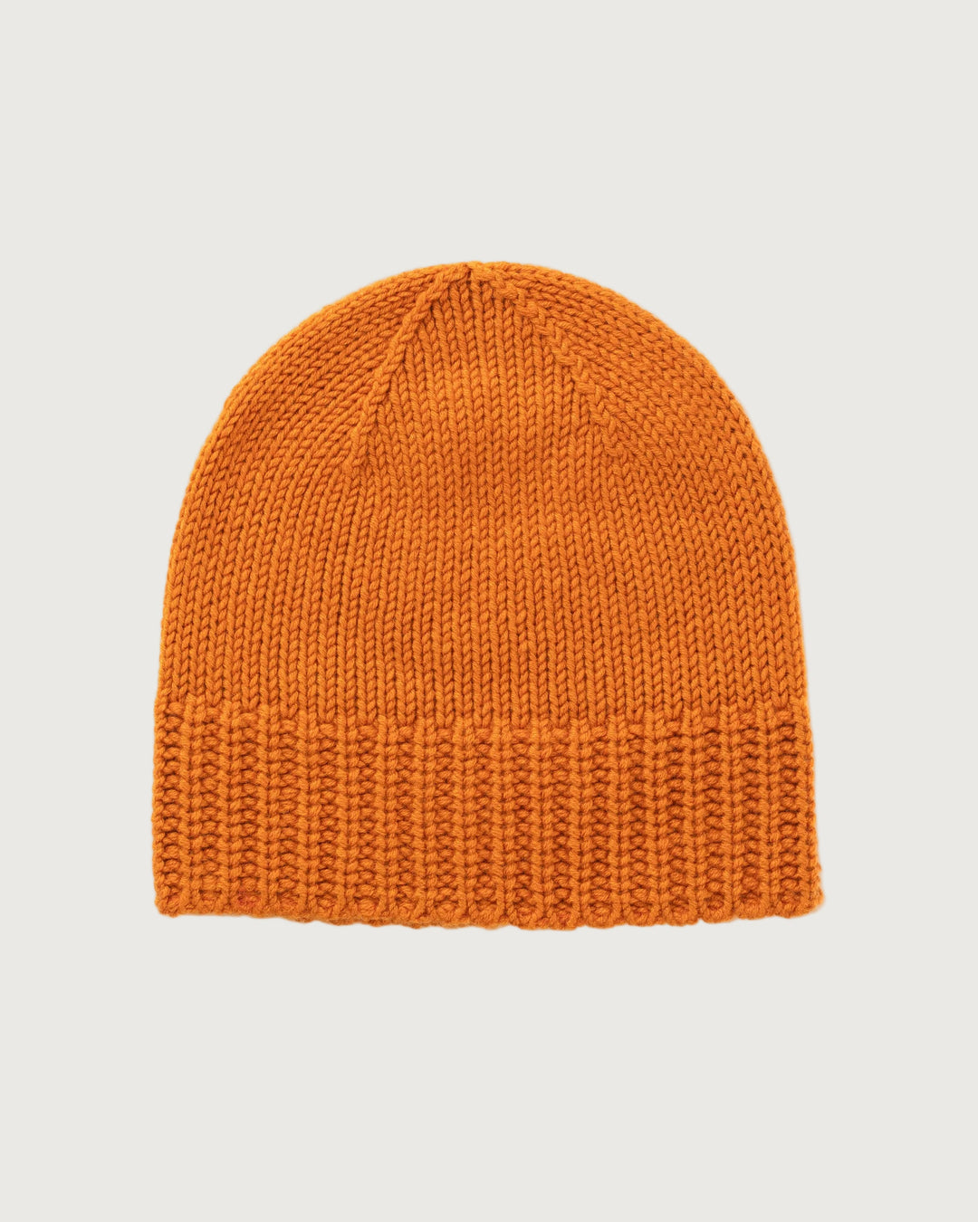 Herren Grobstrick-Beanie mit breitem Umschlag – Orange