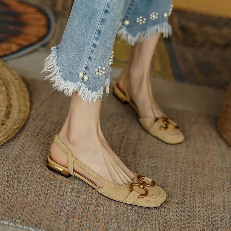 Sandalen Damen mit Breiten Riemen und Offener Ferse