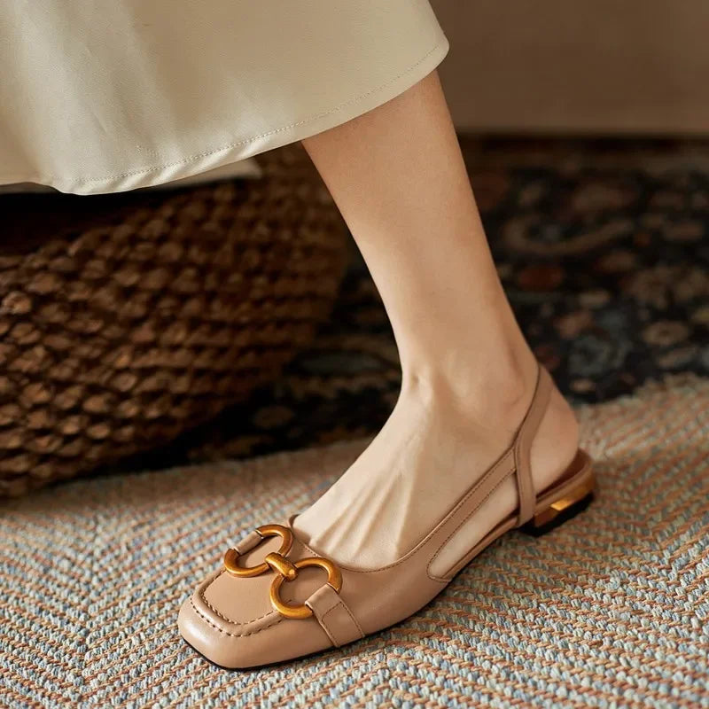 Sandalen Damen mit Breiten Riemen und Offener Ferse