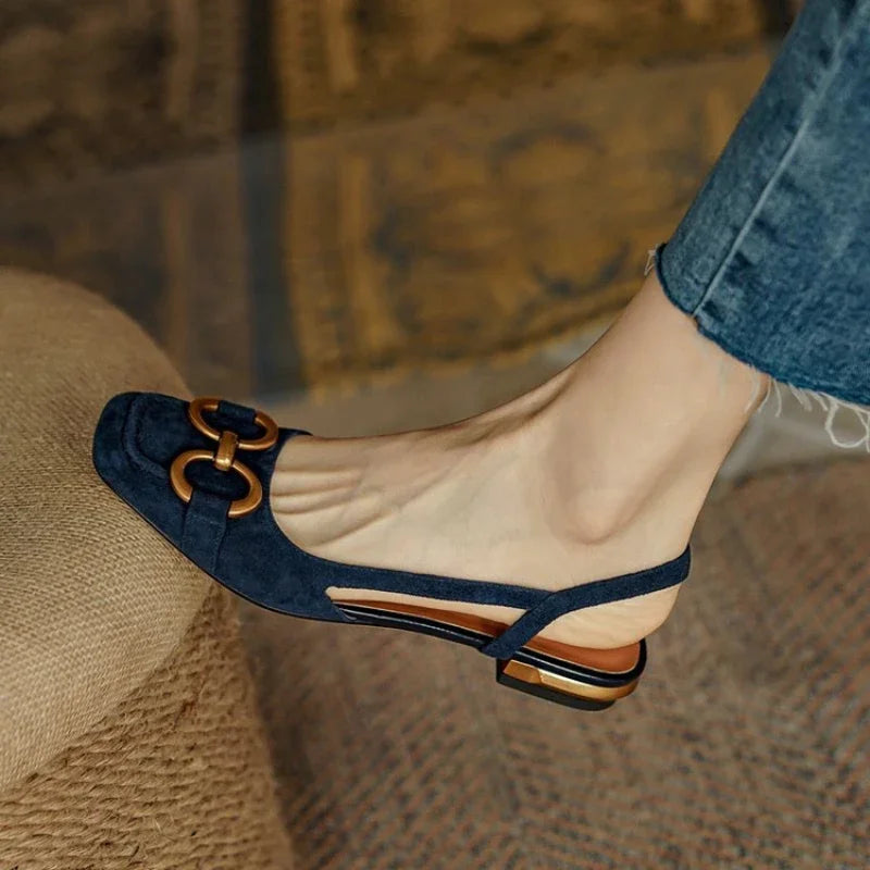 Sandalen Damen mit Breiten Riemen und Offener Ferse