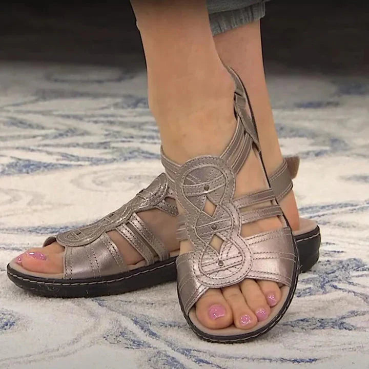 Sandalen Damen mit Mehrfach-Riemen-Oberteil und Knöchelriemen