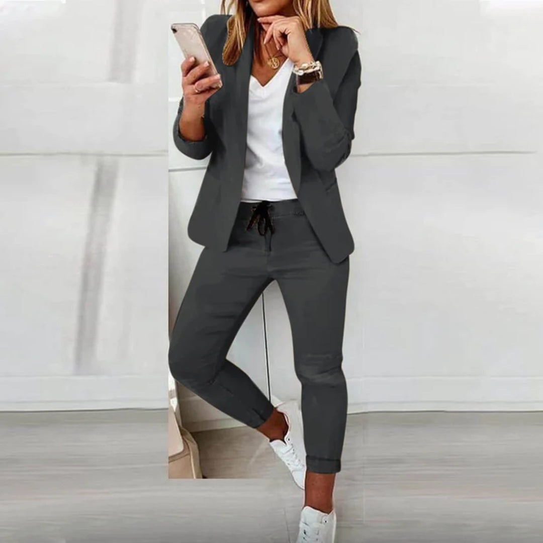 Sarah | Damen Lässiges Blazer-Jogger Set