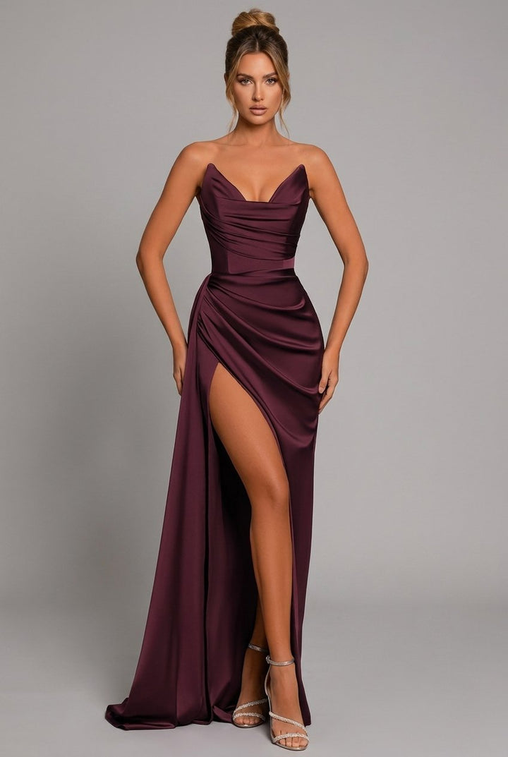 Serafina | Damen Trägerloses Maxi Abendkleid